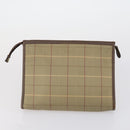 BURBERRY Nova Check Clutch Bag Canvas 2 Set Beige Auth 152161-3