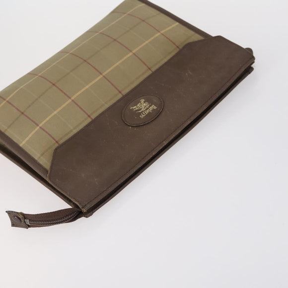 BURBERRY Nova Check Clutch Bag Canvas 2 Set Beige Auth 152161