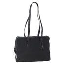 PRADA Shoulder Bag Nylon Leather Black Silver Auth 152167-1