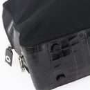 PRADA Shoulder Bag Nylon Leather Black Silver Auth 152167-15