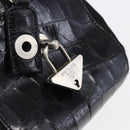 PRADA Shoulder Bag Nylon Leather Black Silver Auth 152167-10