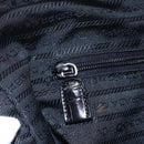 PRADA Shoulder Bag Nylon Leather Black Silver Auth 152167-21