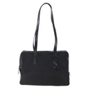 PRADA Shoulder Bag Nylon Leather Black Silver Auth 152167-13