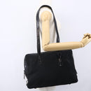 PRADA Shoulder Bag Nylon Leather Black Silver Auth 152167-25