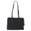 PRADA Shoulder Bag Nylon Leather Black Silver Auth 152167-2