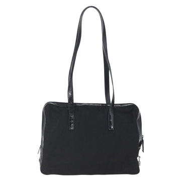 PRADA Shoulder Bag Nylon Leather Black Silver Auth 152167 - 0