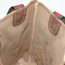GUCCI GG Supreme Web Sherry Line Tote Bag PVC Beige 39 02 003 Auth 152169-18