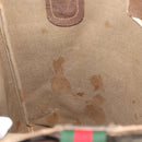 GUCCI GG Supreme Web Sherry Line Tote Bag PVC Beige 39 02 003 Auth 152169-19