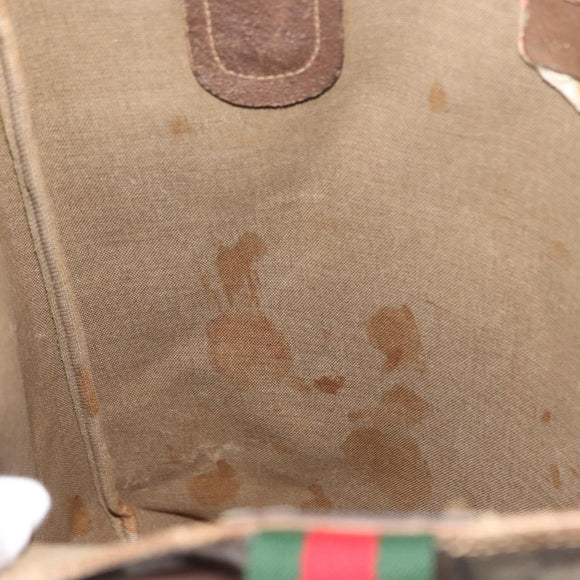 GUCCI GG Supreme Web Sherry Line Tote Bag PVC Beige 39 02 003 Auth 152169