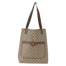 GUCCI GG Supreme Web Sherry Line Tote Bag PVC Beige 39 02 003 Auth 152169-2