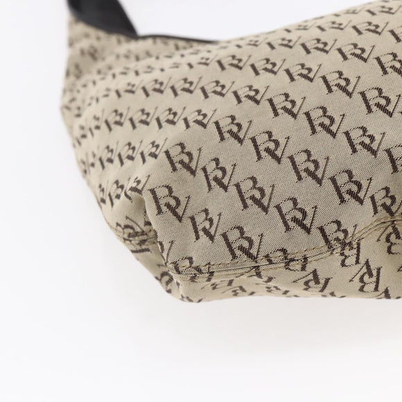 BOTTEGA VENETA Shoulder Bag Canvas Beige Auth 152172