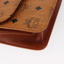 MCM Logogram Vicetos Shoulder Bag PVC Leather Brown Gold Auth 152173-16