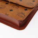 MCM Logogram Vicetos Shoulder Bag PVC Leather Brown Gold Auth 152173-17