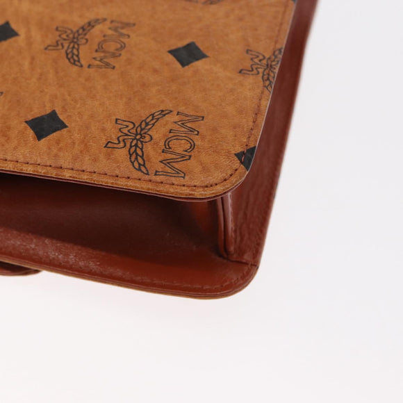 MCM Logogram Vicetos Shoulder Bag PVC Leather Brown Gold Auth 152173