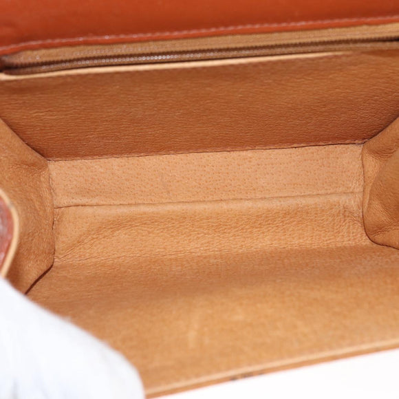 MCM Logogram Vicetos Shoulder Bag PVC Leather Brown Gold Auth 152173