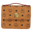 MCM Logogram Vicetos Shoulder Bag PVC Leather Brown Gold Auth 152173-13