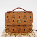 MCM Logogram Vicetos Shoulder Bag PVC Leather Brown Gold Auth 152173-12