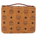 MCM Logogram Vicetos Shoulder Bag PVC Leather Brown Gold Auth 152173-2