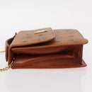 MCM Logogram Vicetos Shoulder Bag PVC Leather Brown Gold Auth 152173-4