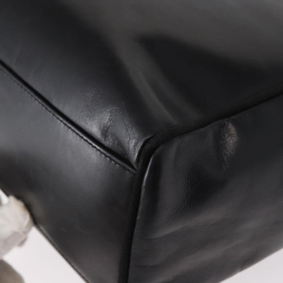 Salvatore Ferragamo Shoulder Bag Leather Gold Black Auth 152176