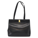 Salvatore Ferragamo Shoulder Bag Leather Gold Black Auth 152176-13