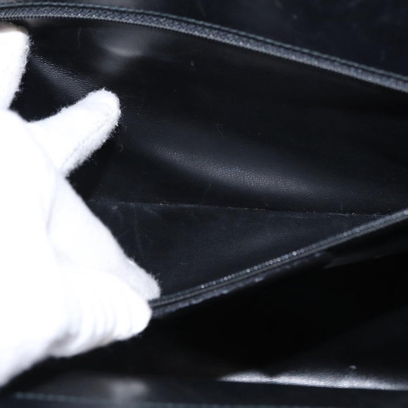 Salvatore Ferragamo Shoulder Bag Leather Gold Black Auth 152176