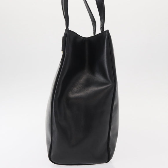 Salvatore Ferragamo Shoulder Bag Leather Gold Black Auth 152176