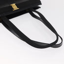 Salvatore Ferragamo Shoulder Bag Leather Gold Black Auth 152176-7