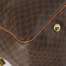 CELINE Macadam Canvas Boston Bag PVC 2way Brown Gold Auth 152179-16