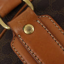 CELINE Macadam Canvas Boston Bag PVC 2way Brown Gold Auth 152179-19