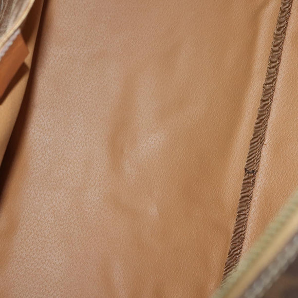 CELINE Macadam Canvas Boston Bag PVC 2way Brown Gold Auth 152179