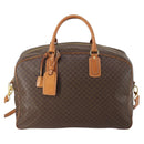 CELINE Macadam Canvas Boston Bag PVC 2way Brown Gold Auth 152179-13