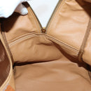 CELINE Macadam Canvas Boston Bag PVC 2way Brown Gold Auth 152179-21