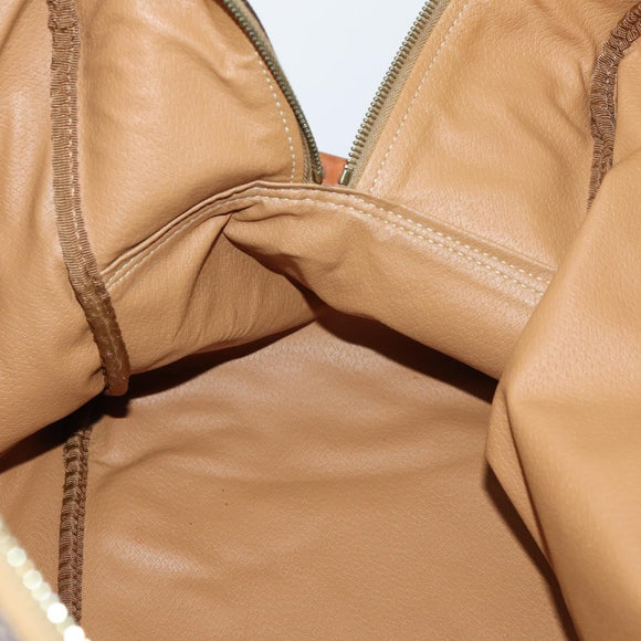 CELINE Macadam Canvas Boston Bag PVC 2way Brown Gold Auth 152179