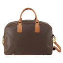 CELINE Macadam Canvas Boston Bag PVC 2way Brown Gold Auth 152179-2