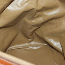 CELINE Macadam Canvas Boston Bag PVC Beige Gold Auth 152180-20