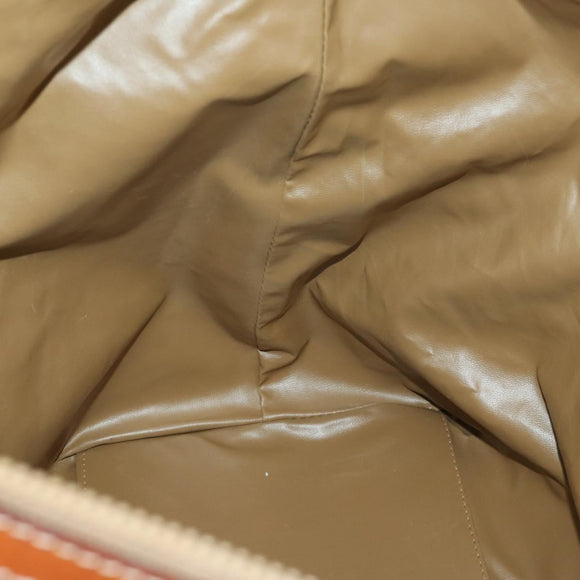 CELINE Macadam Canvas Boston Bag PVC Beige Gold Auth 152180