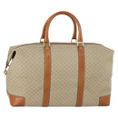 CELINE Macadam Canvas Boston Bag PVC Beige Gold Auth 152180-1