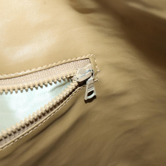 CELINE Macadam Canvas Boston Bag PVC Beige Gold Auth 152180