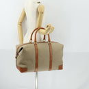 CELINE Macadam Canvas Boston Bag PVC Beige Gold Auth 152180-23