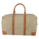 CELINE Macadam Canvas Boston Bag PVC Beige Gold Auth 152180-13