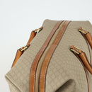 CELINE Macadam Canvas Boston Bag PVC Beige Gold Auth 152180-6