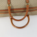 CELINE Macadam Canvas Boston Bag PVC Beige Gold Auth 152180-7