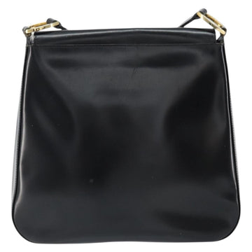 Christian Dior Shoulder Bag Leather Black Gold Auth 152185 - 0