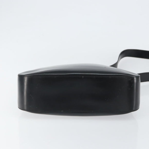 Christian Dior Shoulder Bag Leather Black Gold Auth 152185