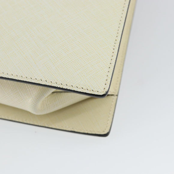 Salvatore Ferragamo Hand Bag Leather White Silver Auth 152186