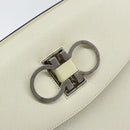 Salvatore Ferragamo Hand Bag Leather White Silver Auth 152186-17