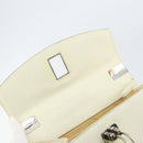 Salvatore Ferragamo Hand Bag Leather White Silver Auth 152186-10