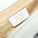 Salvatore Ferragamo Hand Bag Leather White Silver Auth 152186-12