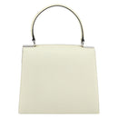 Salvatore Ferragamo Hand Bag Leather White Silver Auth 152186-2